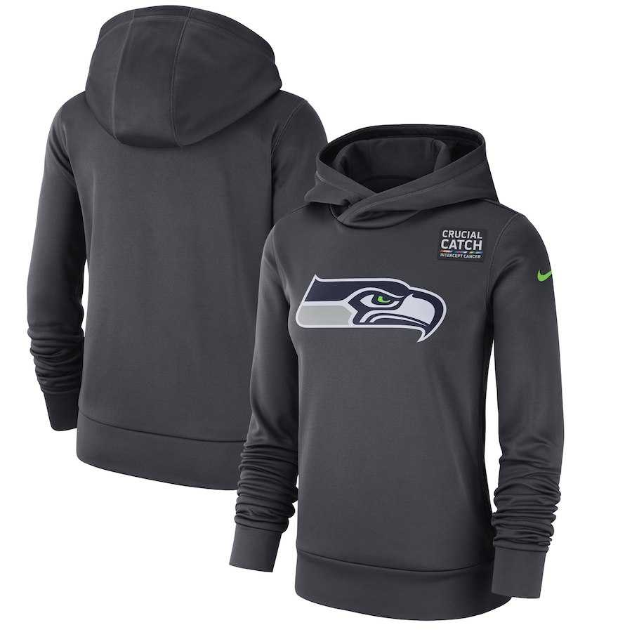 Women Seattle Seahawks Anthracite Nike Crucial Catch Performance Hoodie,We sell and wholesale Women Seattle Seahawks Anthracite Nike Crucial Catch Performance Hoodie on line form chian!